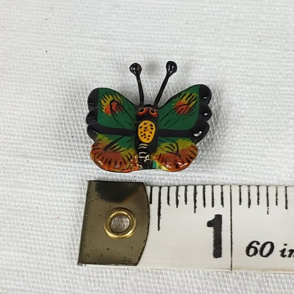 Really Beautiful Set of 2 Vintage Hand Painted Butterfly Pendants - Picture 11 of 12